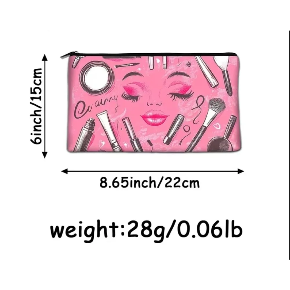 Women's Pink Makeup Cosmetic Bag One Size